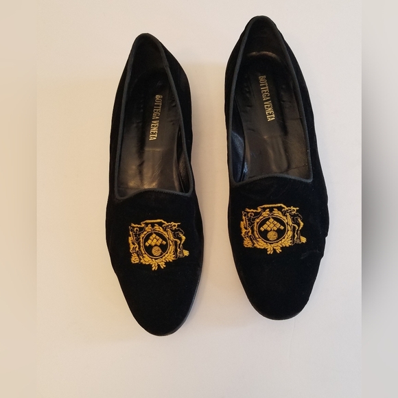 Bottega Veneta Men's  Velvet  Crest Loafer Shoes Black Size 11 Made in Italy - Picture 3 of 17